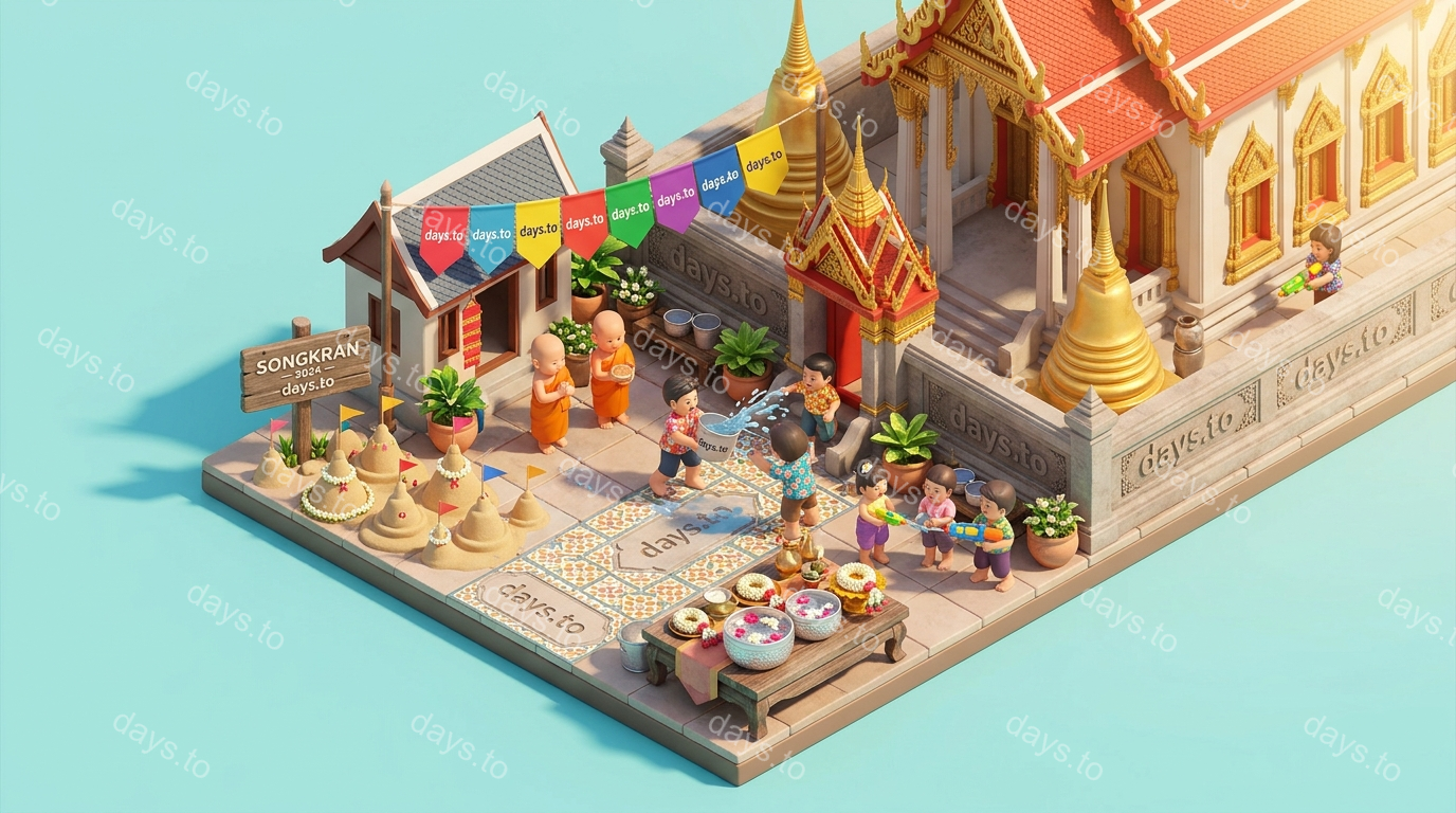 Songkran (Thai New Year) countdown timer - Holidays
